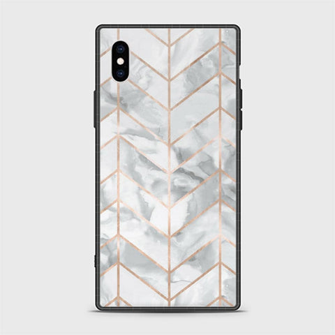 iPhone X Cover - White Marble Series 2 - HQ Ultra Shine Premium Infinity Glass Soft Silicon Borders Casee