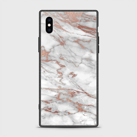 iPhone X Cover - White Marble Series 2 - HQ Ultra Shine Premium Infinity Glass Soft Silicon Borders Casee