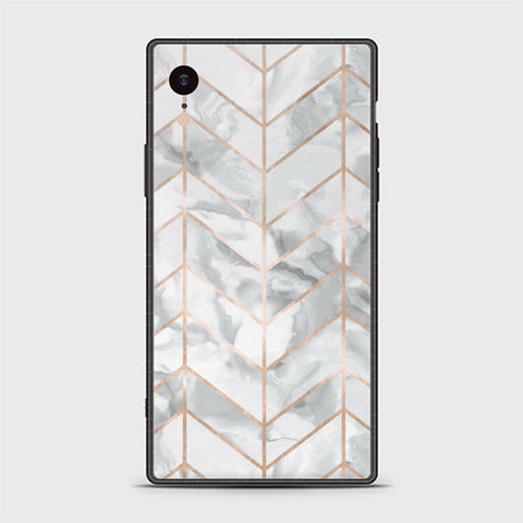 iPhone XR Cover - White Marble Series 2 - HQ Ultra Shine Premium Infinity Glass Soft Silicon Borders Casee