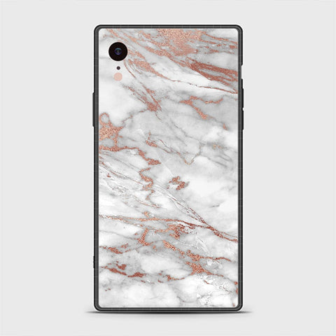 iPhone XR Cover - White Marble Series 2 - HQ Ultra Shine Premium Infinity Glass Soft Silicon Borders Casee