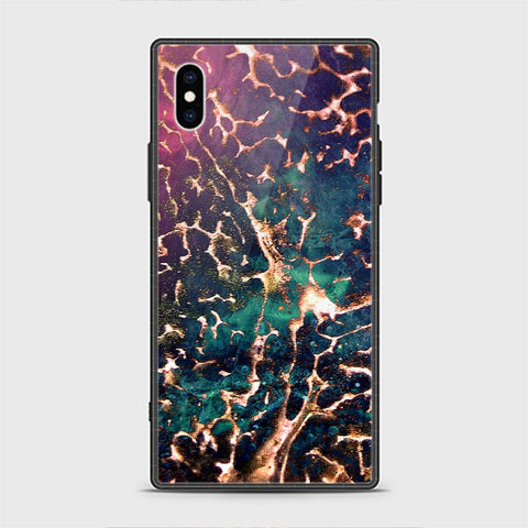 iPhone XS Cover - Colorful Marble Series - HQ Ultra Shine Premium Infinity Glass Soft Silicon Borders Casee