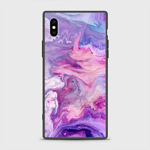 iPhone XS Cover - Colorful Marble Series - HQ Ultra Shine Premium Infinity Glass Soft Silicon Borders Casee