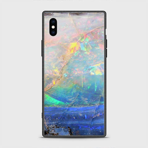 iPhone XS Cover - Colorful Marble Series - HQ Ultra Shine Premium Infinity Glass Soft Silicon Borders Casee