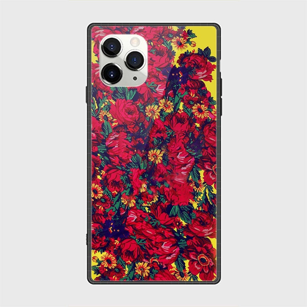 iPhone 11 Pro Max Cover - Floral Series - HQ Ultra Shine Premium Infinity Glass Soft Silicon Borders Casee