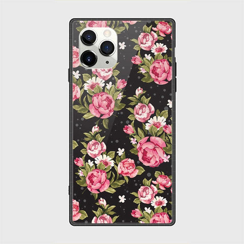 iPhone 11 Pro Max Cover - Floral Series - HQ Ultra Shine Premium Infinity Glass Soft Silicon Borders Casee