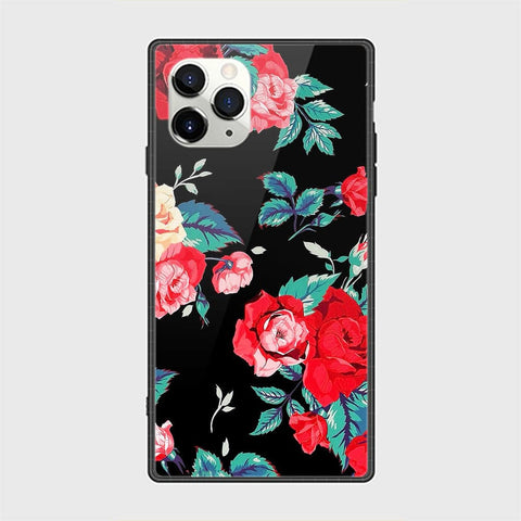 iPhone 11 Pro Max Cover - Floral Series - HQ Ultra Shine Premium Infinity Glass Soft Silicon Borders Casee