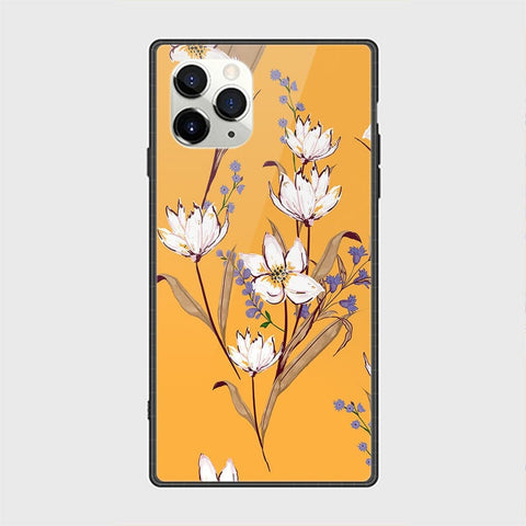 iPhone 11 Pro Max Cover - Floral Series - HQ Ultra Shine Premium Infinity Glass Soft Silicon Borders Casee