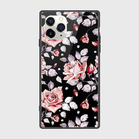 iPhone 11 Pro Max Cover - Floral Series - HQ Ultra Shine Premium Infinity Glass Soft Silicon Borders Casee