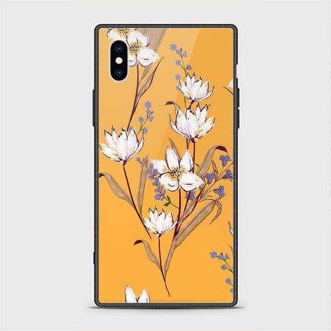 iPhone X Cover - Floral Series - HQ Ultra Shine Premium Infinity Glass Soft Silicon Borders Casee