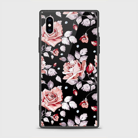 iPhone X Cover - Floral Series - HQ Ultra Shine Premium Infinity Glass Soft Silicon Borders Casee