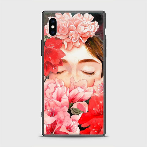 iPhone X Cover - Floral Series - HQ Ultra Shine Premium Infinity Glass Soft Silicon Borders Casee