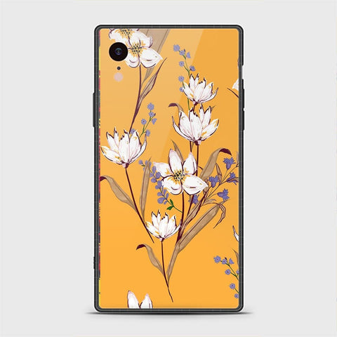 iPhone XR Cover - Floral Series - HQ Ultra Shine Premium Infinity Glass Soft Silicon Borders Casee