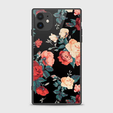 iPhone 11 Cover - Floral Series 2 - HQ Ultra Shine Premium Infinity Glass Soft Silicon Borders Casee