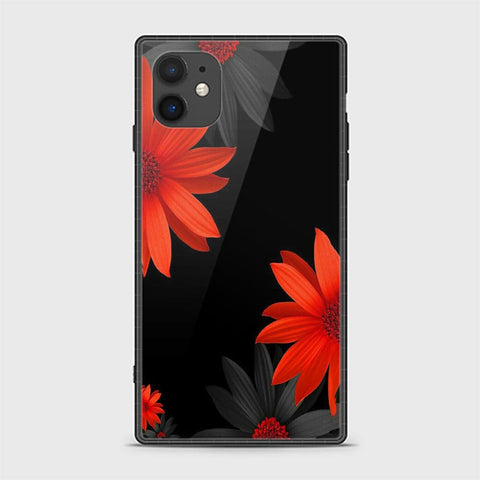 iPhone 11 Cover - Floral Series 2 - HQ Ultra Shine Premium Infinity Glass Soft Silicon Borders Casee