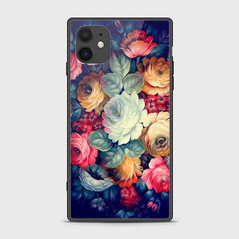 iPhone 11 Cover - Floral Series 2 - HQ Ultra Shine Premium Infinity Glass Soft Silicon Borders Casee