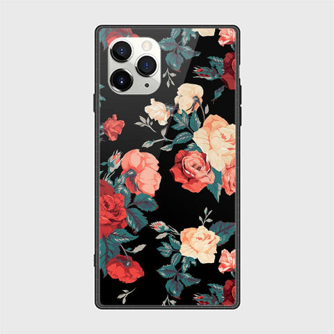 iPhone 11 Pro Max Cover - Floral Series 2 - HQ Ultra Shine Premium Infinity Glass Soft Silicon Borders Casee