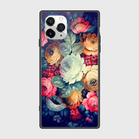 iPhone 11 Pro Max Cover - Floral Series 2 - HQ Ultra Shine Premium Infinity Glass Soft Silicon Borders Casee