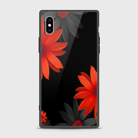 iPhone X Cover - Floral Series 2 - HQ Ultra Shine Premium Infinity Glass Soft Silicon Borders Casee