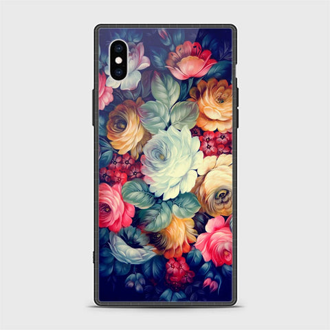 iPhone X Cover - Floral Series 2 - HQ Ultra Shine Premium Infinity Glass Soft Silicon Borders Casee