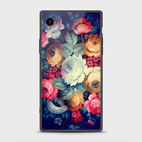 iPhone XR Cover - Floral Series 2 - HQ Ultra Shine Premium Infinity Glass Soft Silicon Borders Casee