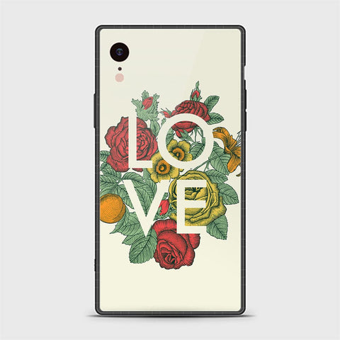 iPhone XR Cover - Floral Series 2 - HQ Ultra Shine Premium Infinity Glass Soft Silicon Borders Casee