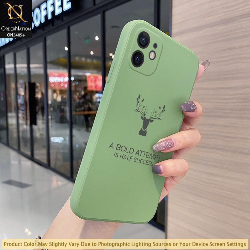 iPhone 12 Cover - Light Green - ONation Bold Series - HQ Liquid Silicone Elegant Colors Camera Protection Soft Case ( Fast Delivery )