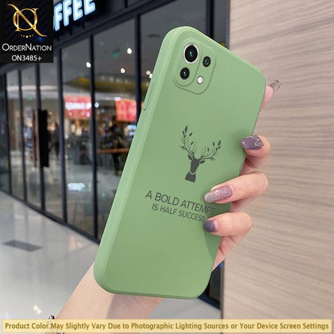 Xiaomi Mi 11 Lite Cover - Light Green - ONation Bold Series - HQ Liquid Silicone Elegant Colors Camera Protection Soft Case ( Fast Delivery )