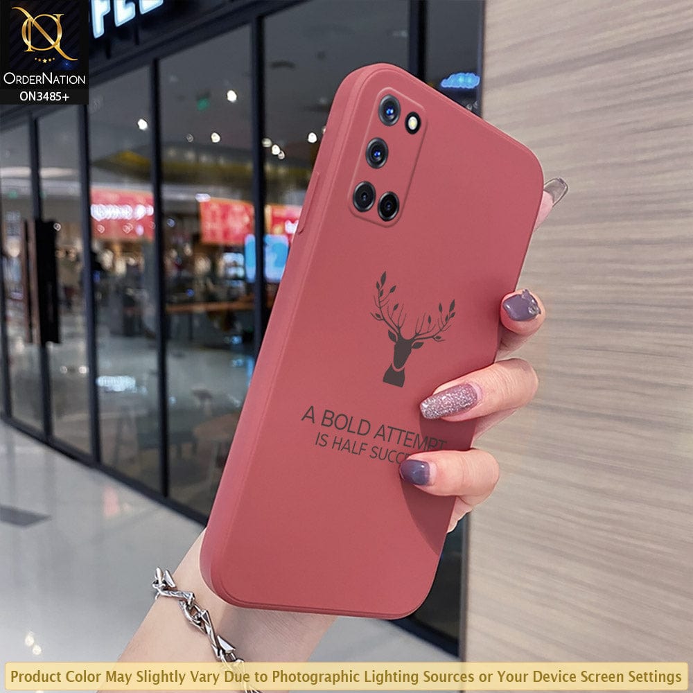 Oppo A72 Cover - Red - ONation Bold Series - HQ Liquid Silicone Elegant Colors Camera Protection Soft Case ( Fast Delivery )