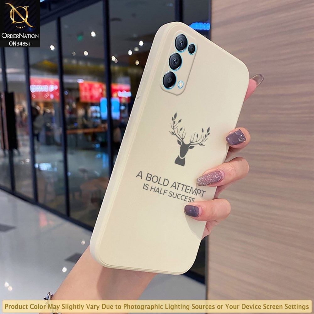 Oppo Reno 5 5G Cover - Off-White (Not Pure White) - ONation Bold Series - HQ Liquid Silicone Elegant Colors Camera Protection Soft Case ( Fast Delivery )