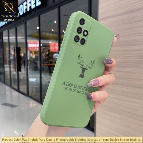 Samsung Galaxy A51 Cover - Light Green - ONation Bold Series - HQ Liquid Silicone Elegant Colors Camera Protection Soft Case