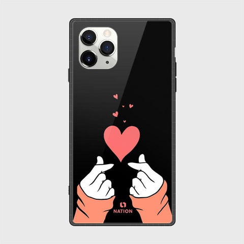 iPhone 11 Pro Max Cover - Onation Heart Series - HQ Ultra Shine Premium Infinity Glass Soft Silicon Borders Case