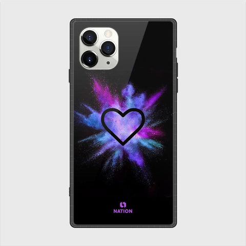 iPhone 11 Pro Max Cover - Onation Heart Series - HQ Ultra Shine Premium Infinity Glass Soft Silicon Borders Case