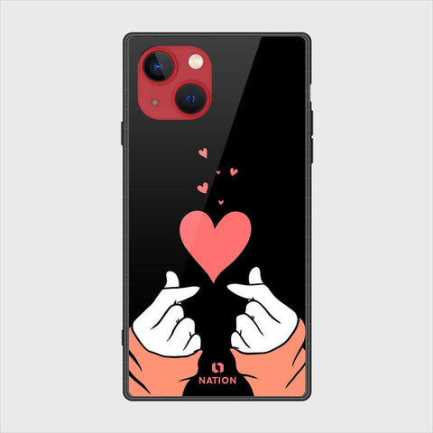 iPhone 13 Mini Cover- Onation Heart Series - HQ Ultra Shine Premium Infinity Glass Soft Silicon Borders Case