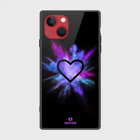 iPhone 13 Mini Cover- Onation Heart Series - HQ Ultra Shine Premium Infinity Glass Soft Silicon Borders Case