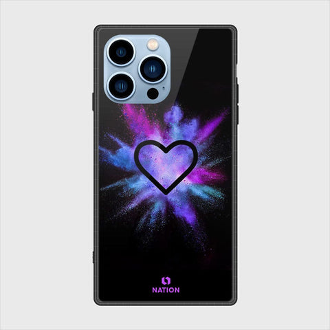 iPhone 13 Pro Cover- Onation Heart Series - HQ Ultra Shine Premium Infinity Glass Soft Silicon Borders Case