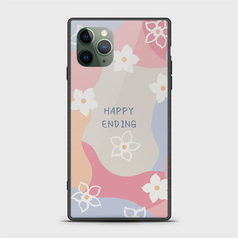 iPhone 11 Pro Max Cover - Happy Series - HQ Ultra Shine Premium Infinity Glass Soft Silicon Borders Case