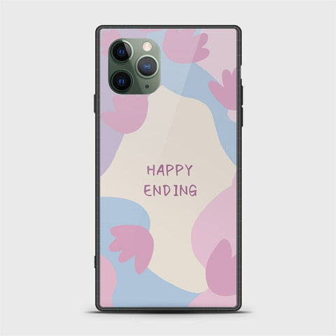 iPhone 11 Pro Max Cover - Happy Series - HQ Ultra Shine Premium Infinity Glass Soft Silicon Borders Case