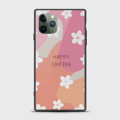 iPhone 11 Pro Max Cover - Happy Series - HQ Ultra Shine Premium Infinity Glass Soft Silicon Borders Case