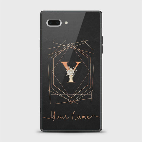 iPhone 8 Plus / 7 Plus Cover -Personalized Alphabet Series - HQ Ultra Shine Premium Infinity Glass Soft Silicon Borders Case