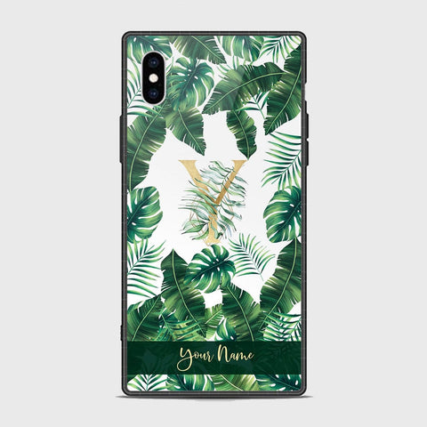 iPhone XS Max Cover -Personalized Alphabet Series - HQ Ultra Shine Premium Infinity Glass Soft Silicon Borders Case