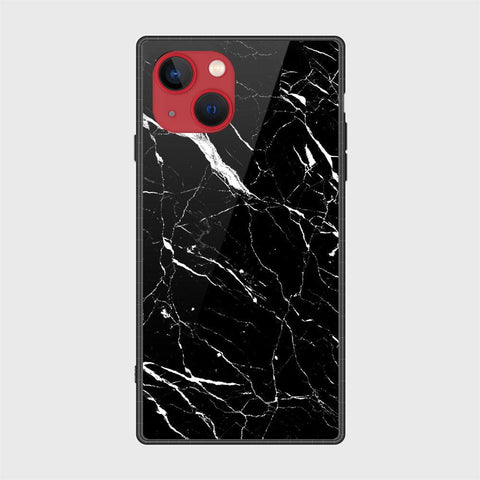 iPhone 13 Mini Cover- Black Marble Series - HQ Ultra Shine Premium Infinity Glass Soft Silicon Borders Case