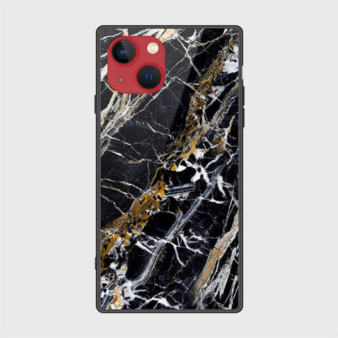 iPhone 13 Mini Cover- Black Marble Series - HQ Ultra Shine Premium Infinity Glass Soft Silicon Borders Case