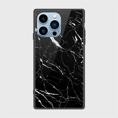 iPhone 13 Pro Cover- Black Marble Series - HQ Ultra Shine Premium Infinity Glass Soft Silicon Borders Case