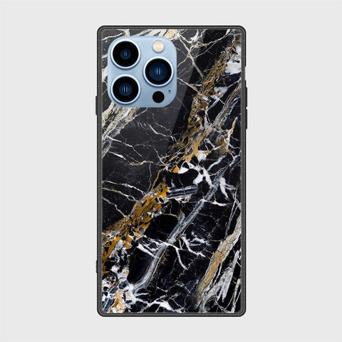 iPhone 13 Pro Cover- Black Marble Series - HQ Ultra Shine Premium Infinity Glass Soft Silicon Borders Case