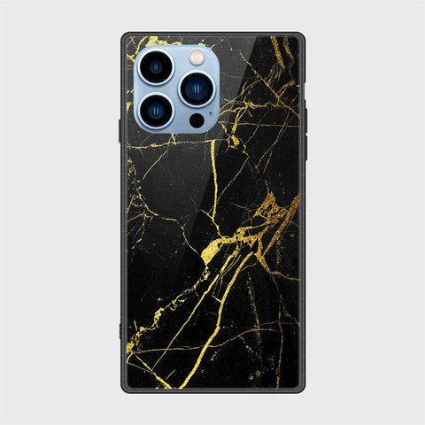 iPhone 13 Pro Cover- Black Marble Series - HQ Ultra Shine Premium Infinity Glass Soft Silicon Borders Case