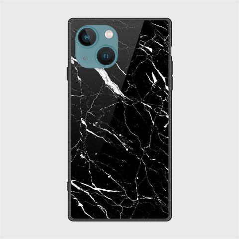 iPhone 14 Cover- Black Marble Series - HQ Ultra Shine Premium Infinity Glass Soft Silicon Borders Case