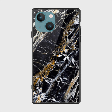 iPhone 14 Cover- Black Marble Series - HQ Ultra Shine Premium Infinity Glass Soft Silicon Borders Case