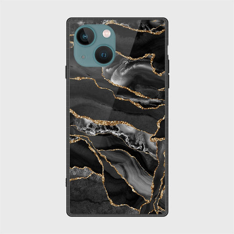 iPhone 14 Plus Cover- Black Marble Series - HQ Ultra Shine Premium Infinity Glass Soft Silicon Borders Case