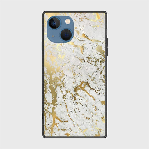 iPhone 13 Cover- White Marble Series - HQ Ultra Shine Premium Infinity Glass Soft Silicon Borders Case