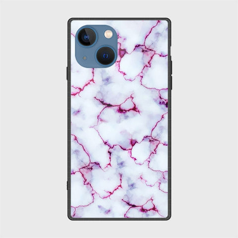 iPhone 13 Cover- White Marble Series - HQ Ultra Shine Premium Infinity Glass Soft Silicon Borders Case